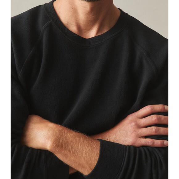 American Giant Shirt Men Small Black French Rib Crew Knit Long Sleeve Raglan NEW - Picture 6 of 7